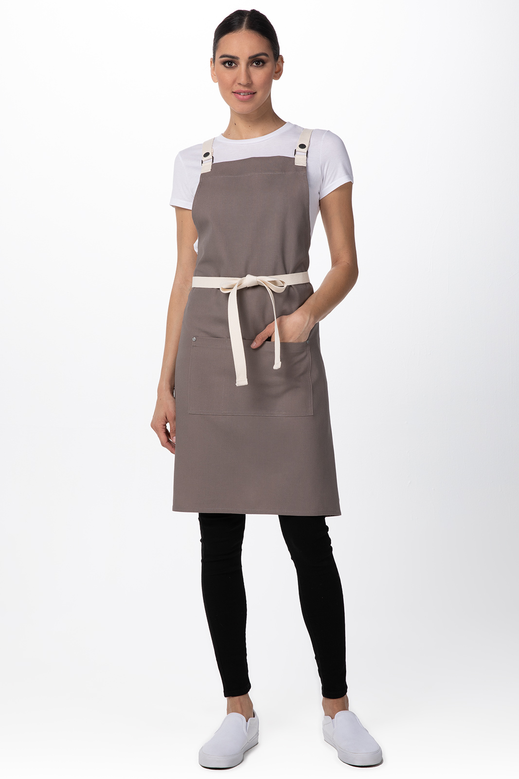 Chef Works Canvas Cross-Back Grey Apron