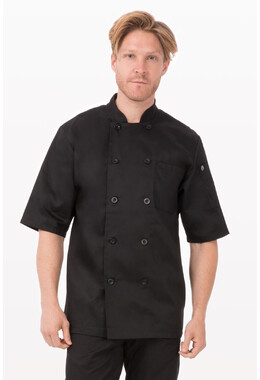 X-Large White/Black Dickies Chef Executive Coat with Stain Repellent with Piping 