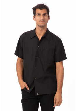 Chef Works Detroit Black Short-Sleeve Denim Shirt