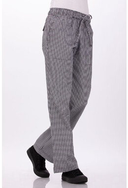New Chef Elasticated Trousers In Black,Royal,Green And Red Check Colours 
